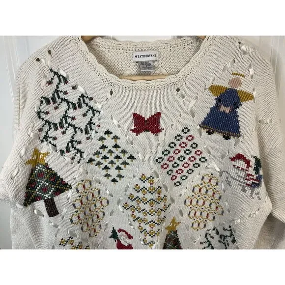 Vintage Weathervane Holiday Motif Sweater Size Small - Picture 3 of 8